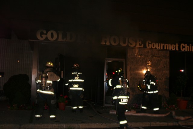 Firefighters Going To Work At Golden House Chinese Restaurant Fire on 8/4/07